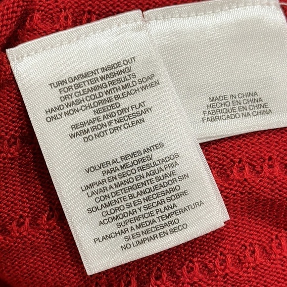 NEW 9 West Red Sweater Dress Black Sparkle Bead Embellished Women’s Sz M - Picture 8 of 9